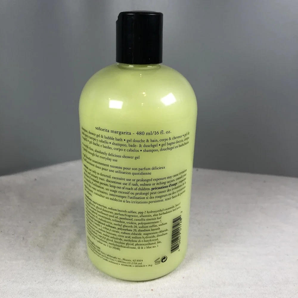 Philosophy Senorita Margarita 3 In 1 Hydrating Shower Gel Shampoo Bubble 16 oz